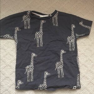 Giraffe Print Short Sleeve Tee - Navy